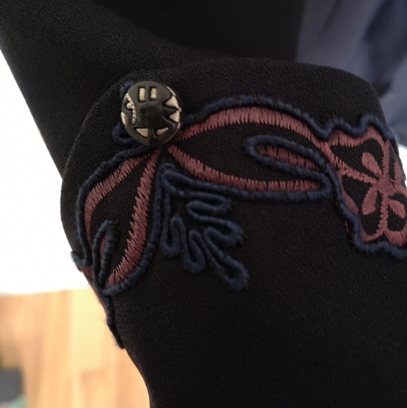 Navy vintage embroidered jacket/blazer - Picture 4 of 7